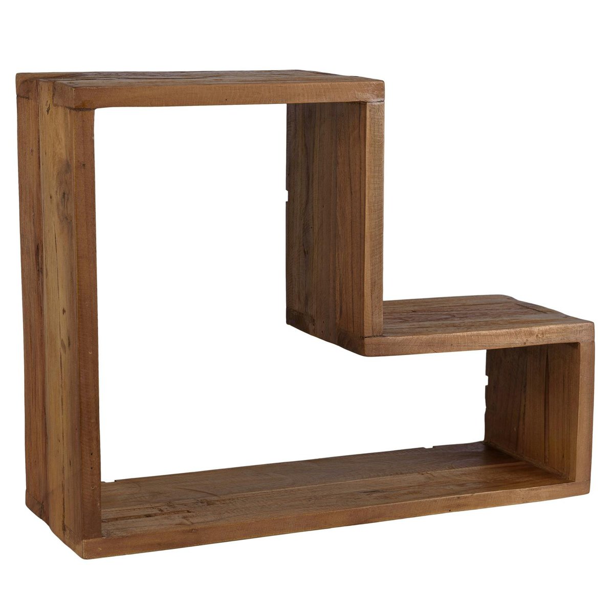 Etagère murale forme L bois de teck recyclé SWING bois naturel, PIER IMPORT
