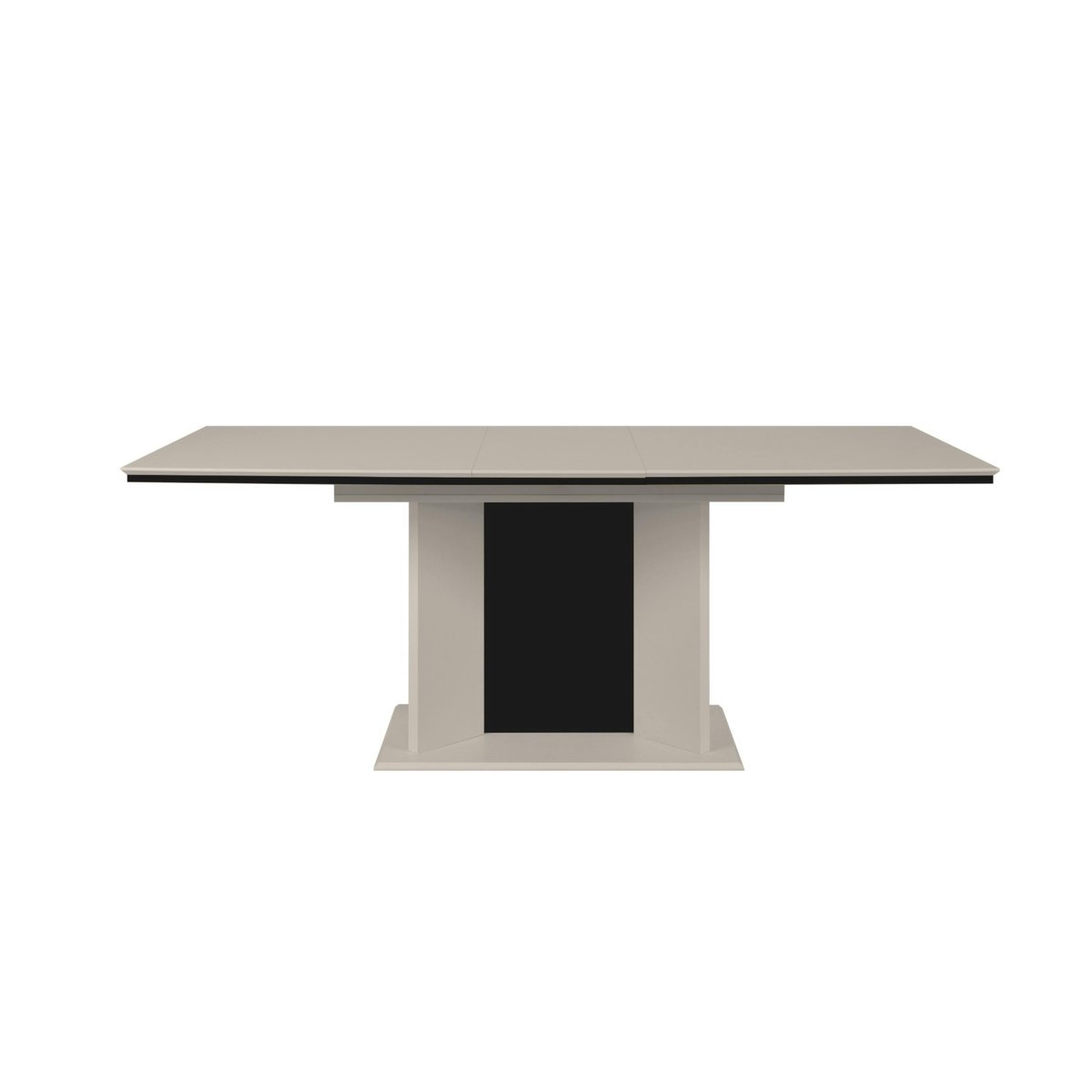 Table à manger extensible beige à pied central 160-200 cm ALVA beige, PIER IMPORT