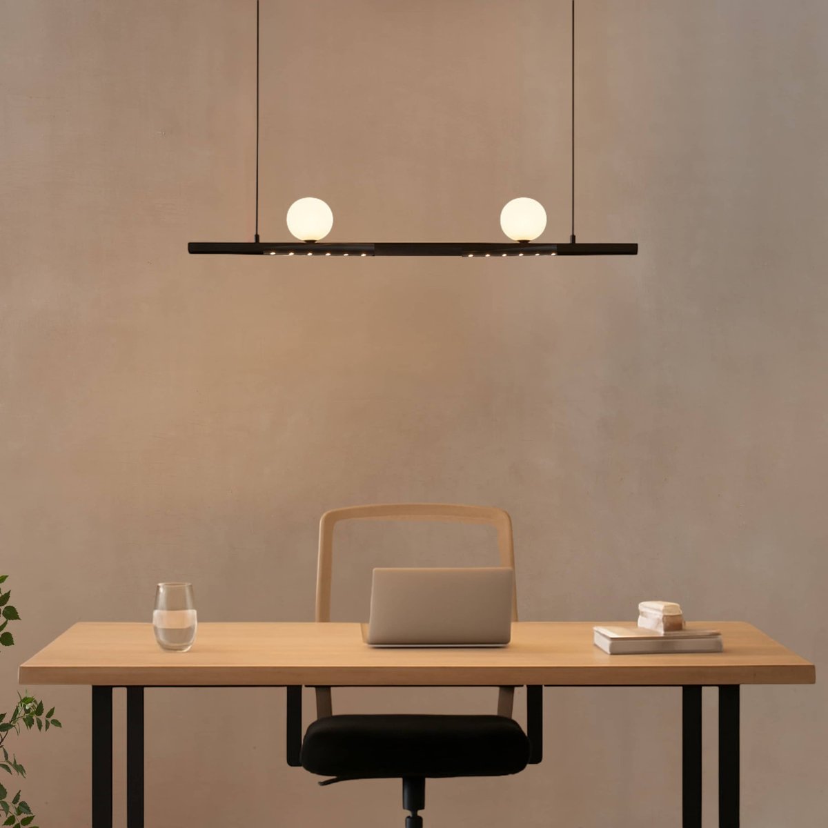 Kit suspension LED linéaire aimantée - LYNE noir et blanc, KOSILUM