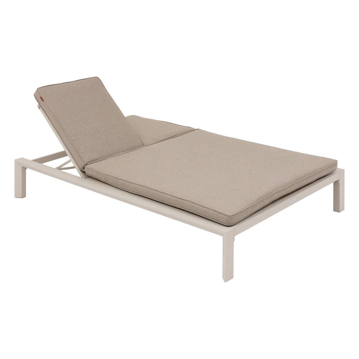 Lit de piscine double 5 positions inclinable en aluminium ÉVASION argile, HESPERIDE