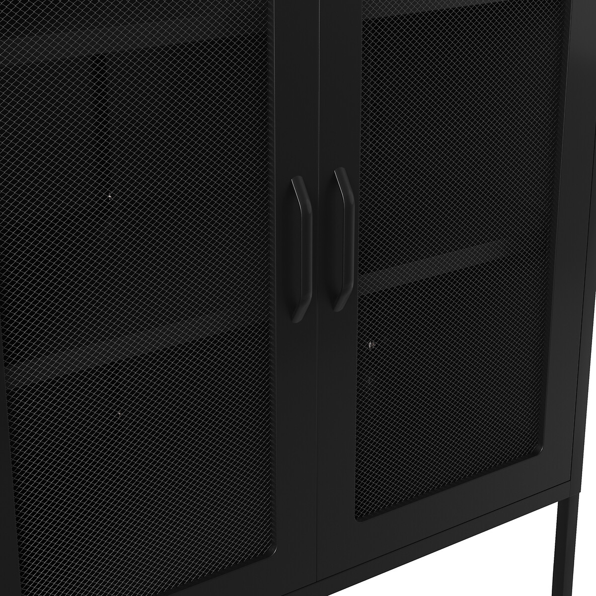 Timpani Industrial 2 Door Metal Mesh Cabinet black, SO'HOME
