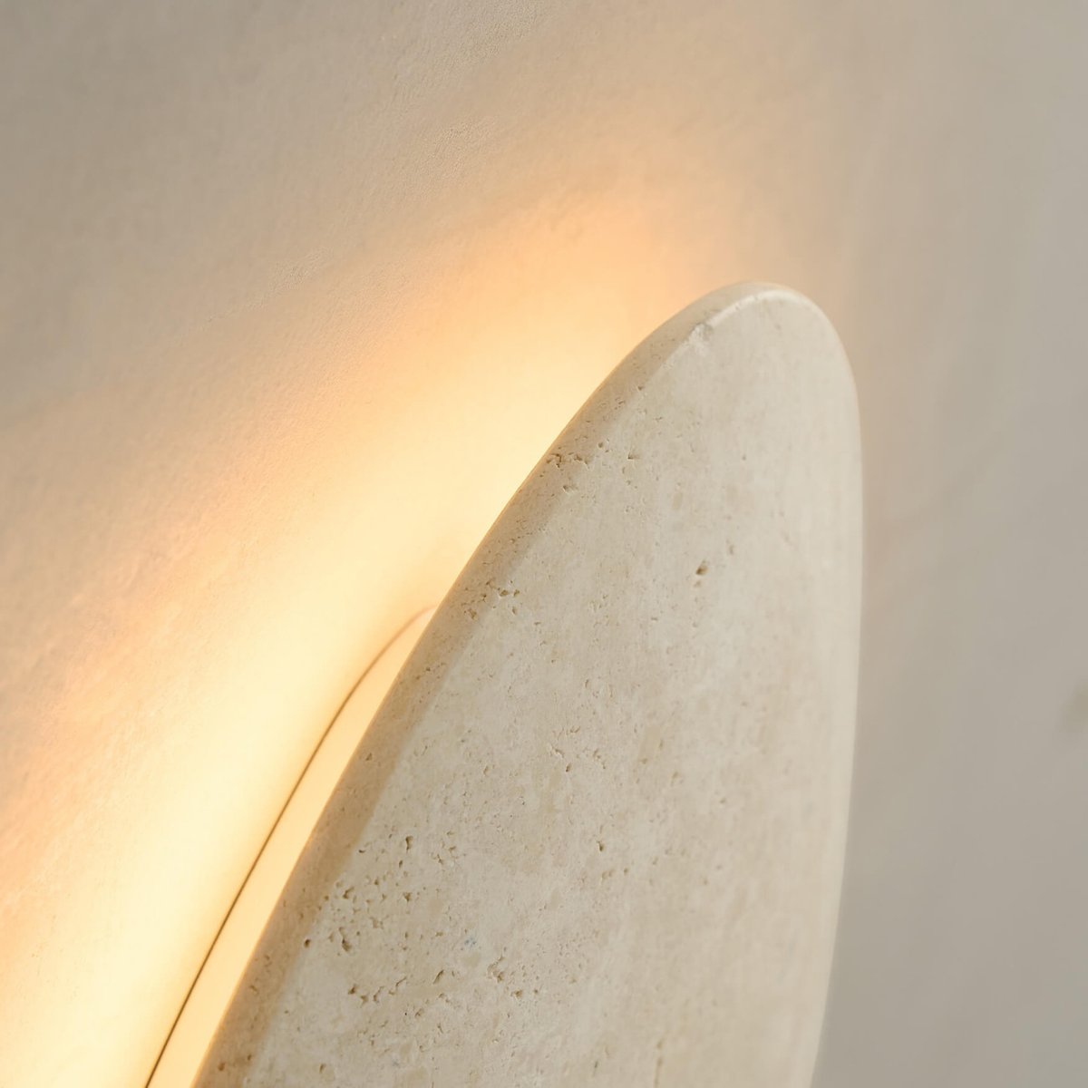 Applique LED galet travertin - CALIX beige, KOSILUM