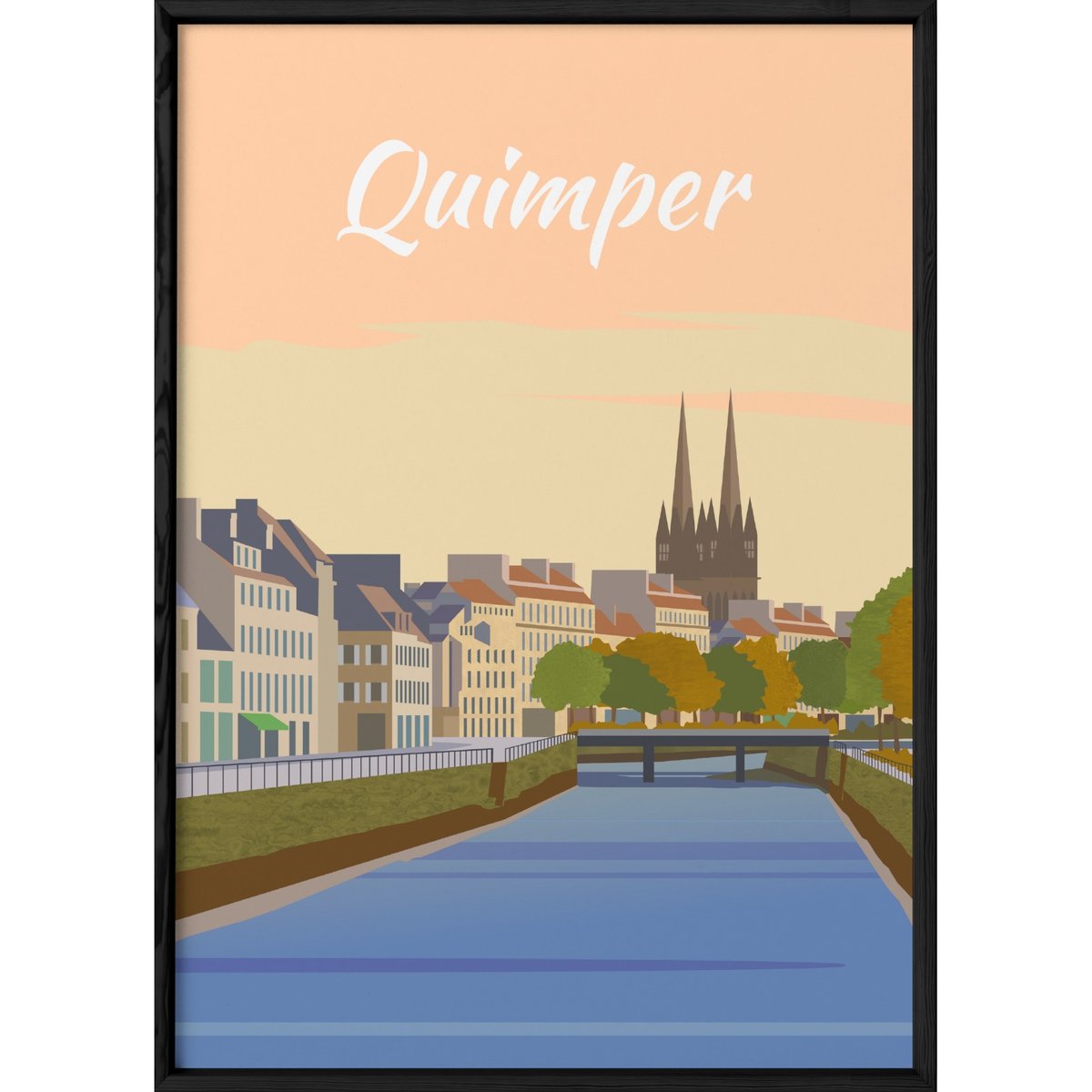 Affiche ville Quimper blanc, L'AFFICHERIE