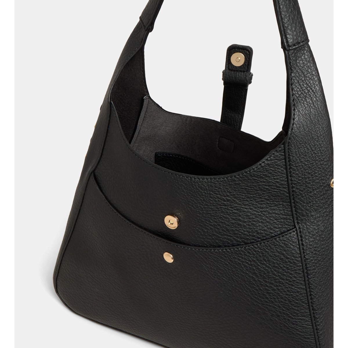 Sac à main gladys eyelets texturé noir, GALERIES LAFAYETTE