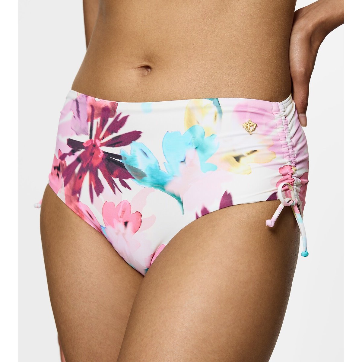 Summer Fleur Maxi Bikini Bottoms white floral print, TRIUMPH