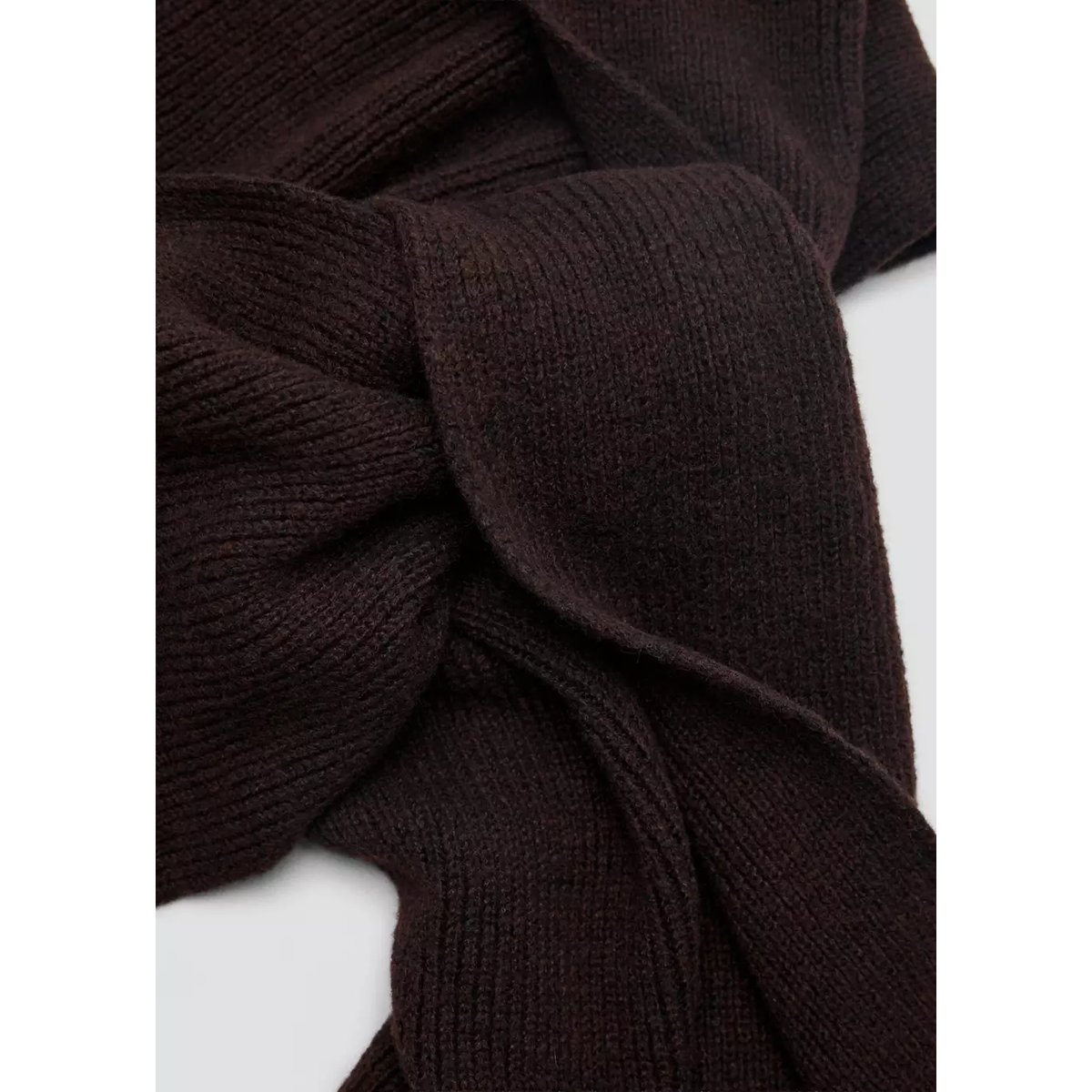 Balaclava en maille, écharpe marron, MANGO TEEN