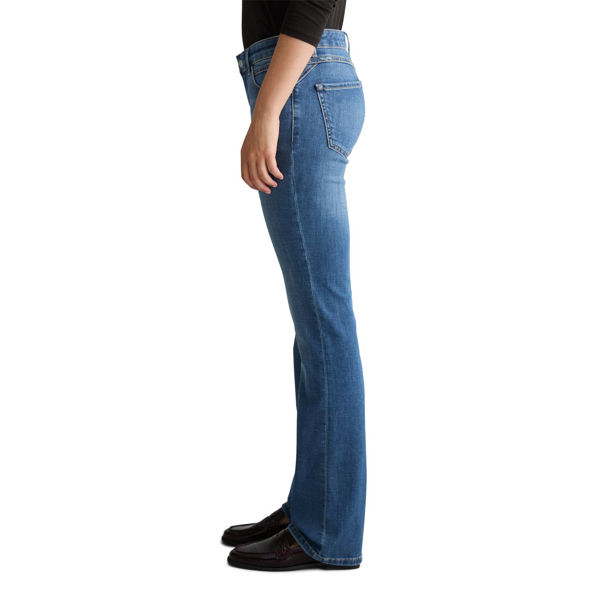 Jeans modèle Nella bootcut en coton bio stretch bleu, MARC O’POLO DENIM