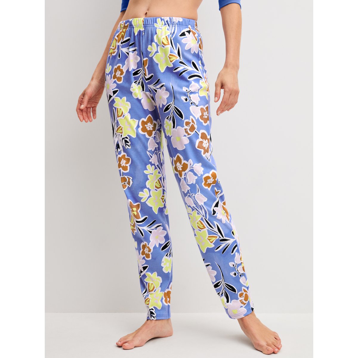 Bas de pyjama Coton LATE BLOOM M&M deep cobalt, CALIDA