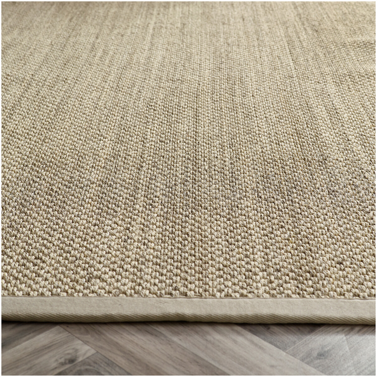 Herringbone Border Sisal Rug beige, SO'HOME