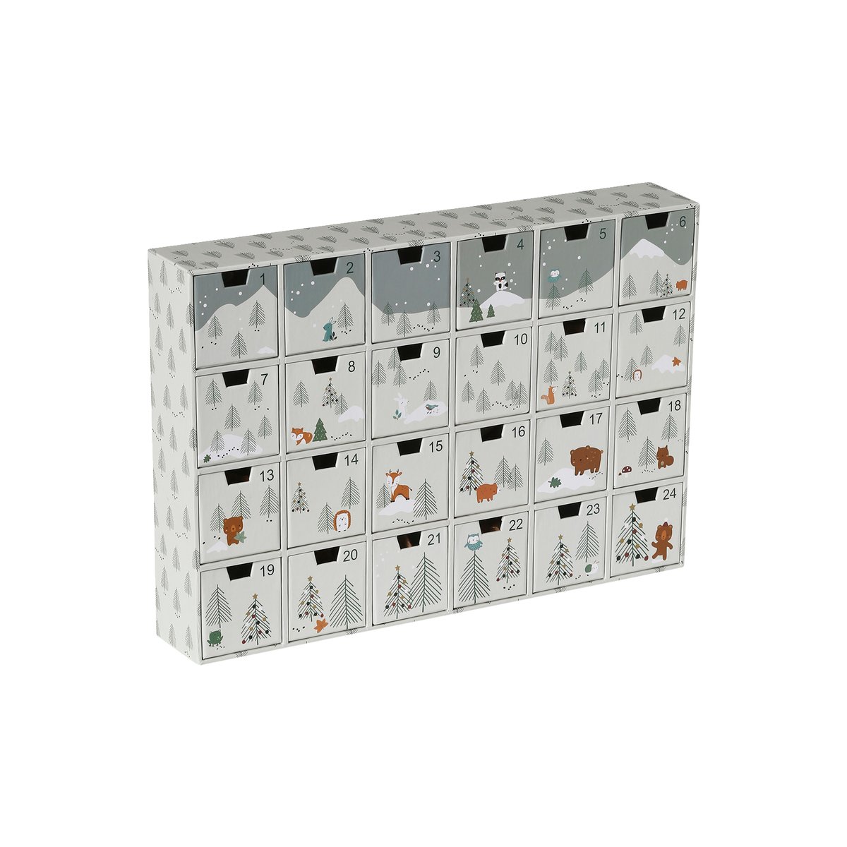 Calendrier de l'Avent avec jouets en bois FSC® animaux de la forêt, VERTBAUDET