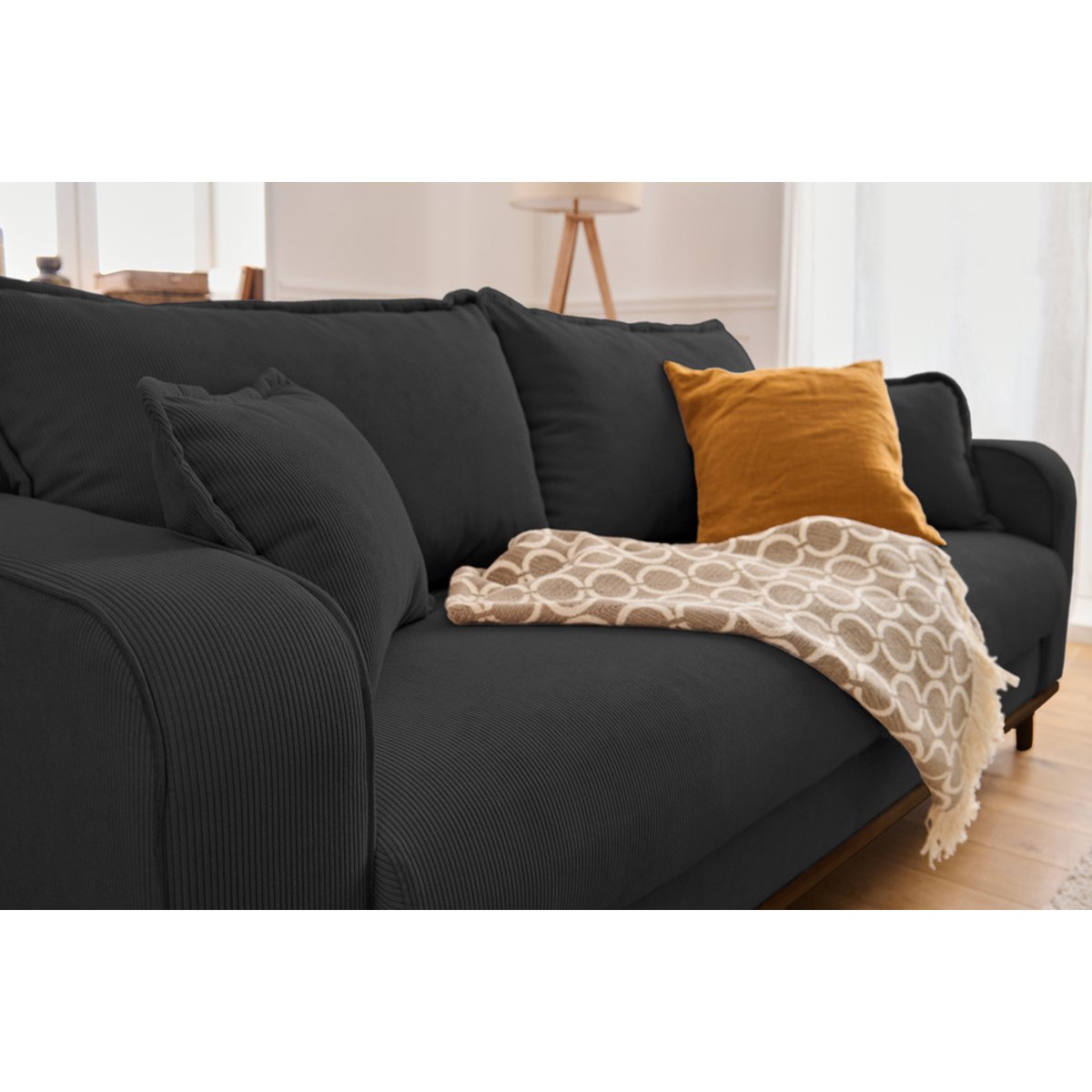 Canapé 3 places - ALBANE gris foncé, BEST MOBILIER