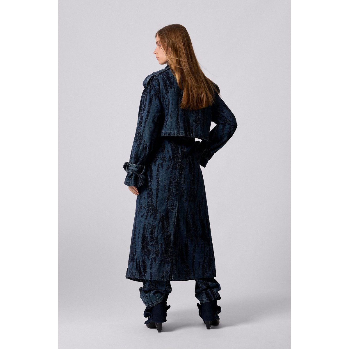 Trench en denim dégradé bleu, DESIGUAL
