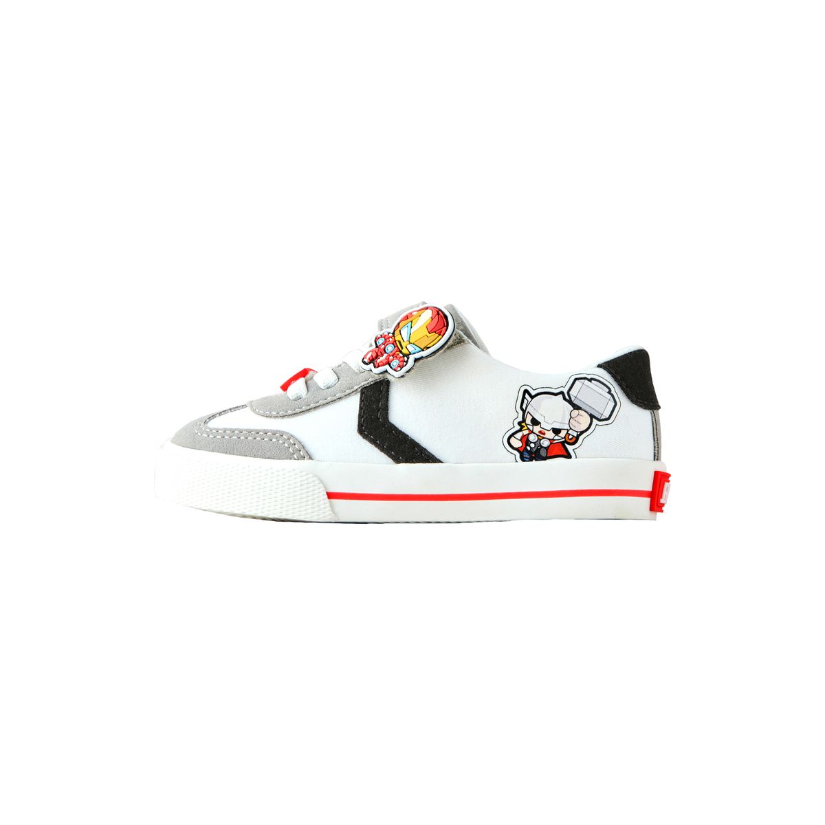 Baskets à lacets élastiques et scratch marvel blanc/noir, NEXT