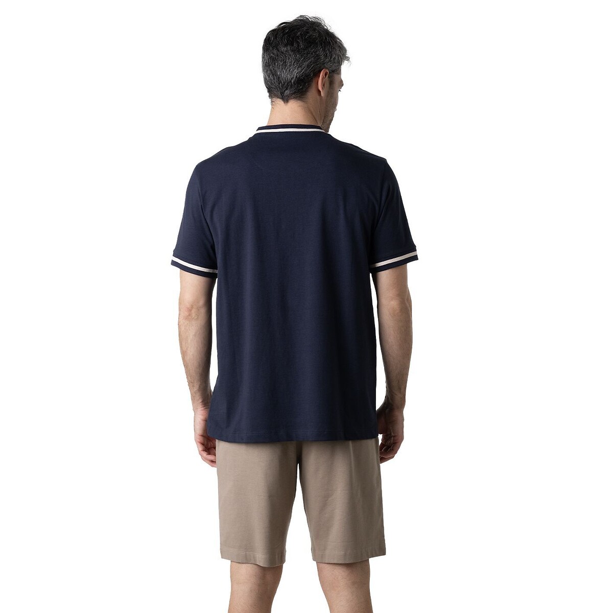 Pyjama court homme Sport Club Eminence bleu marine/beige, EMINENCE