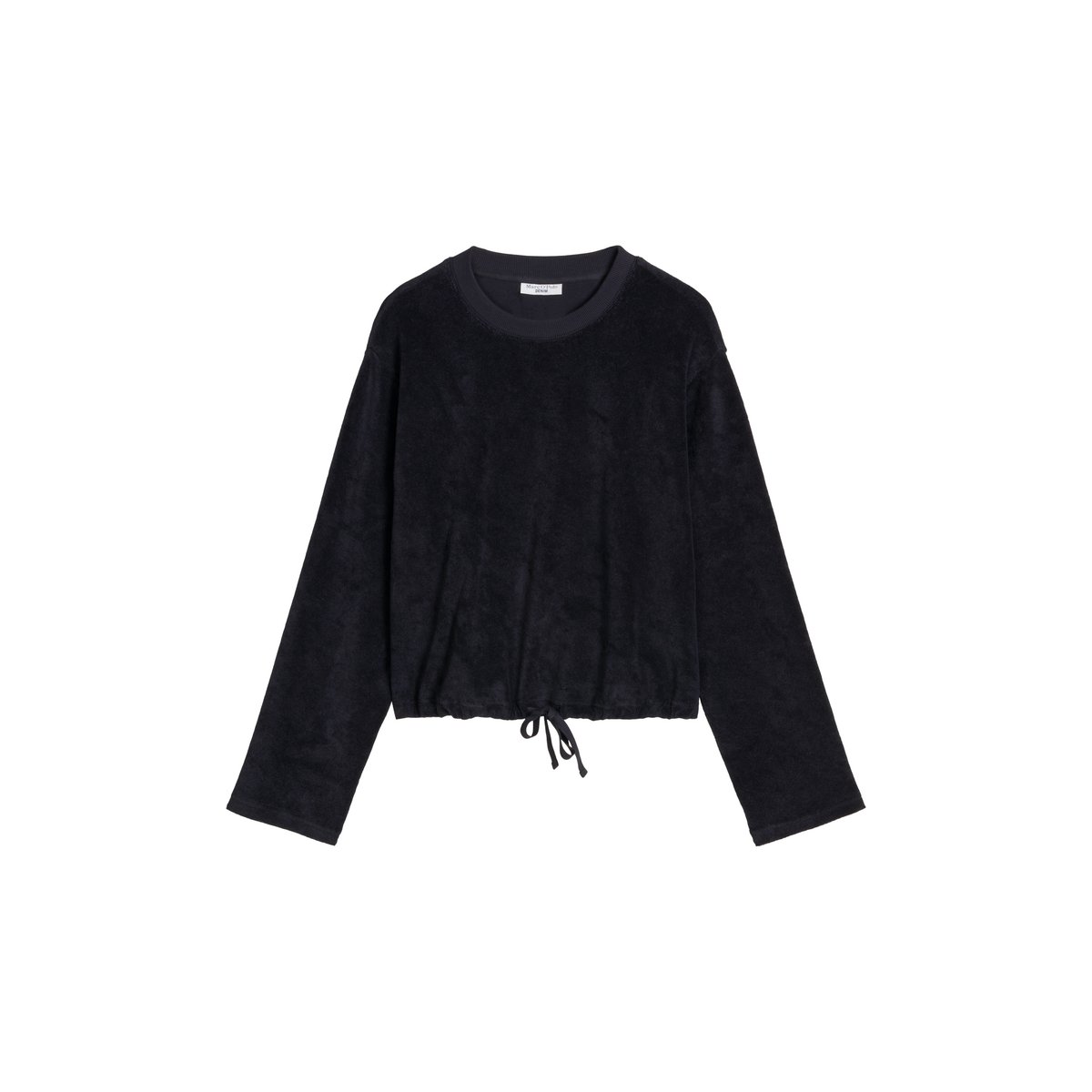 Sweat-shirt en éponge DfC relaxed en coton organique bleu foncé, MARC O’POLO DENIM
