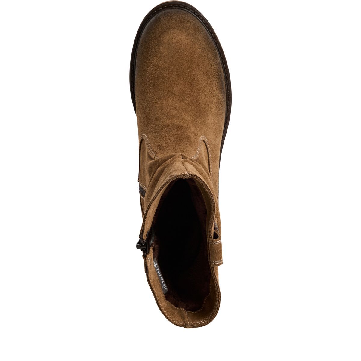 Bottes mi-hautes en cuir marron, TAMARIS