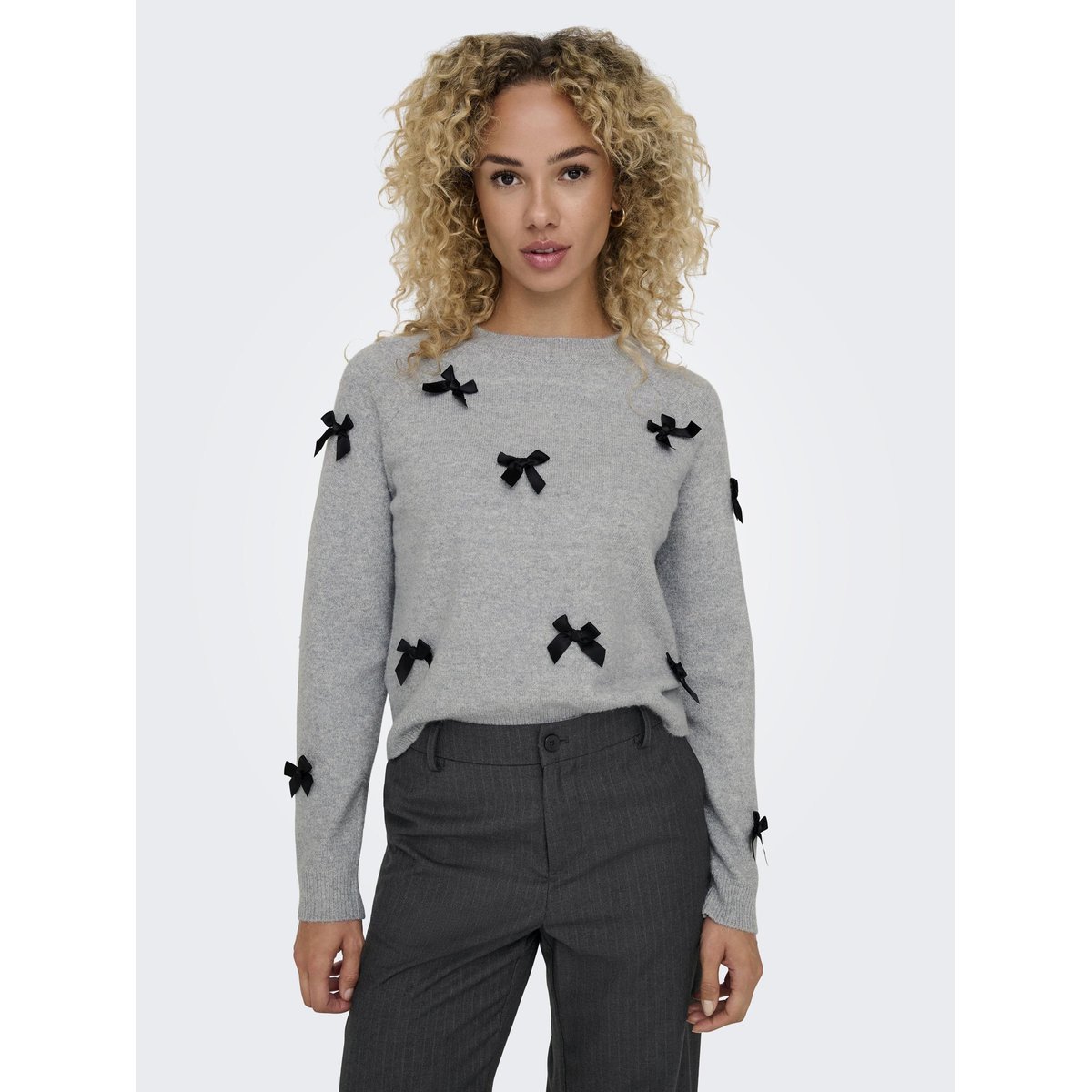 Pull En Maille grise - light grey melange, ONLY