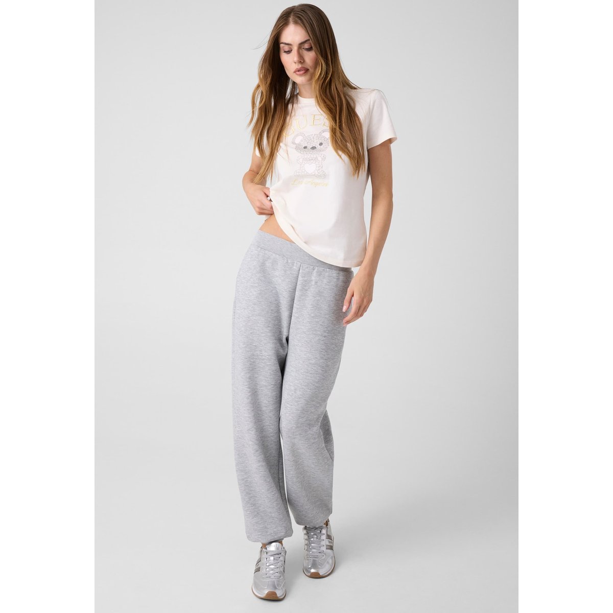 T-Shirt Orné De Strass blanc, GUESS