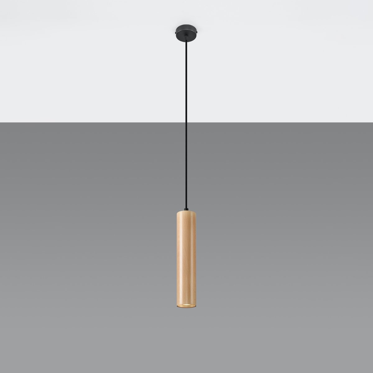 Suspension Bois Bois Naturel GU10 1 Lino marron, EDEN