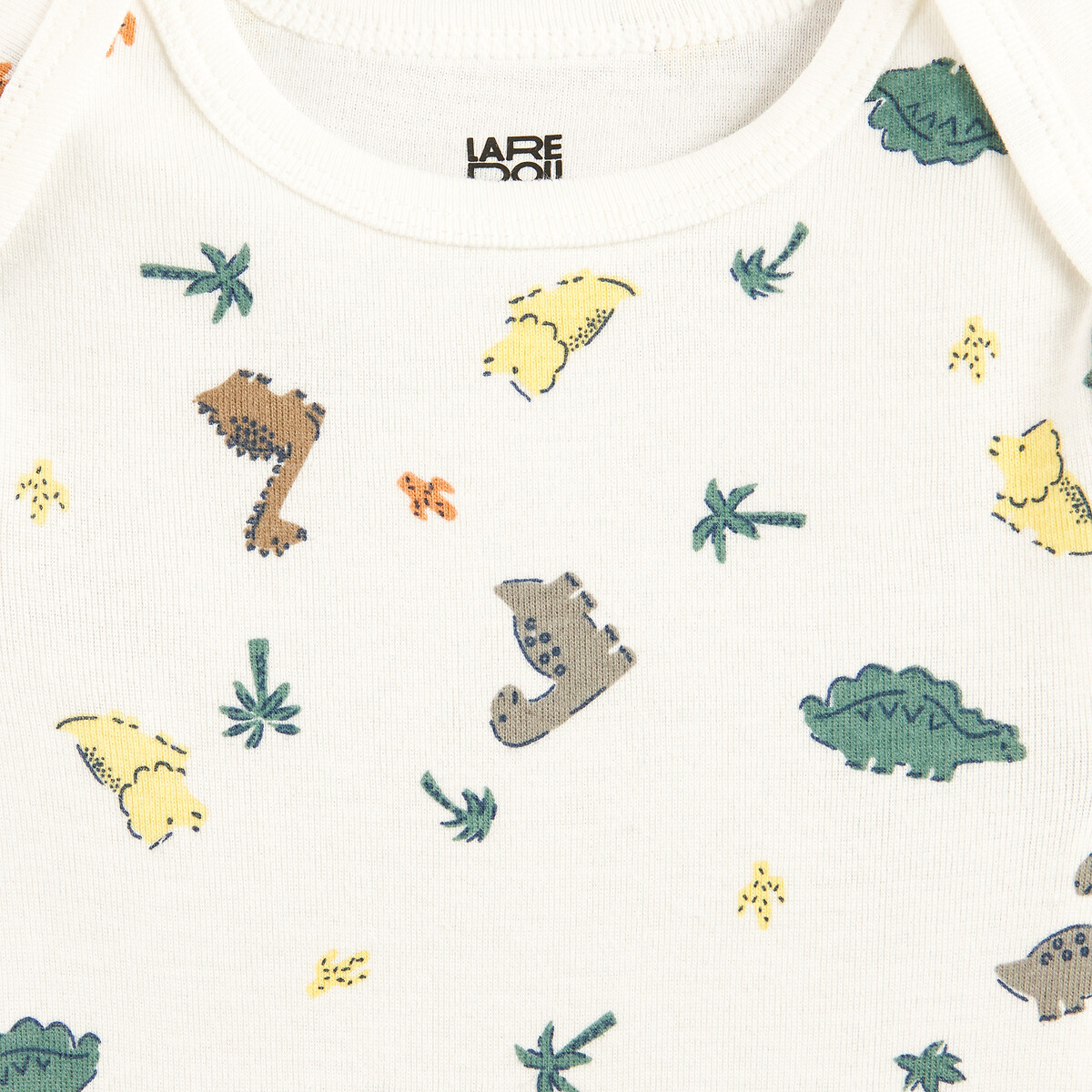 Pack of 5 Dinosaur Print Long Sleeve Cutaway Shoulder Bodysuits assorted, LA REDOUTE COLLECTIONS