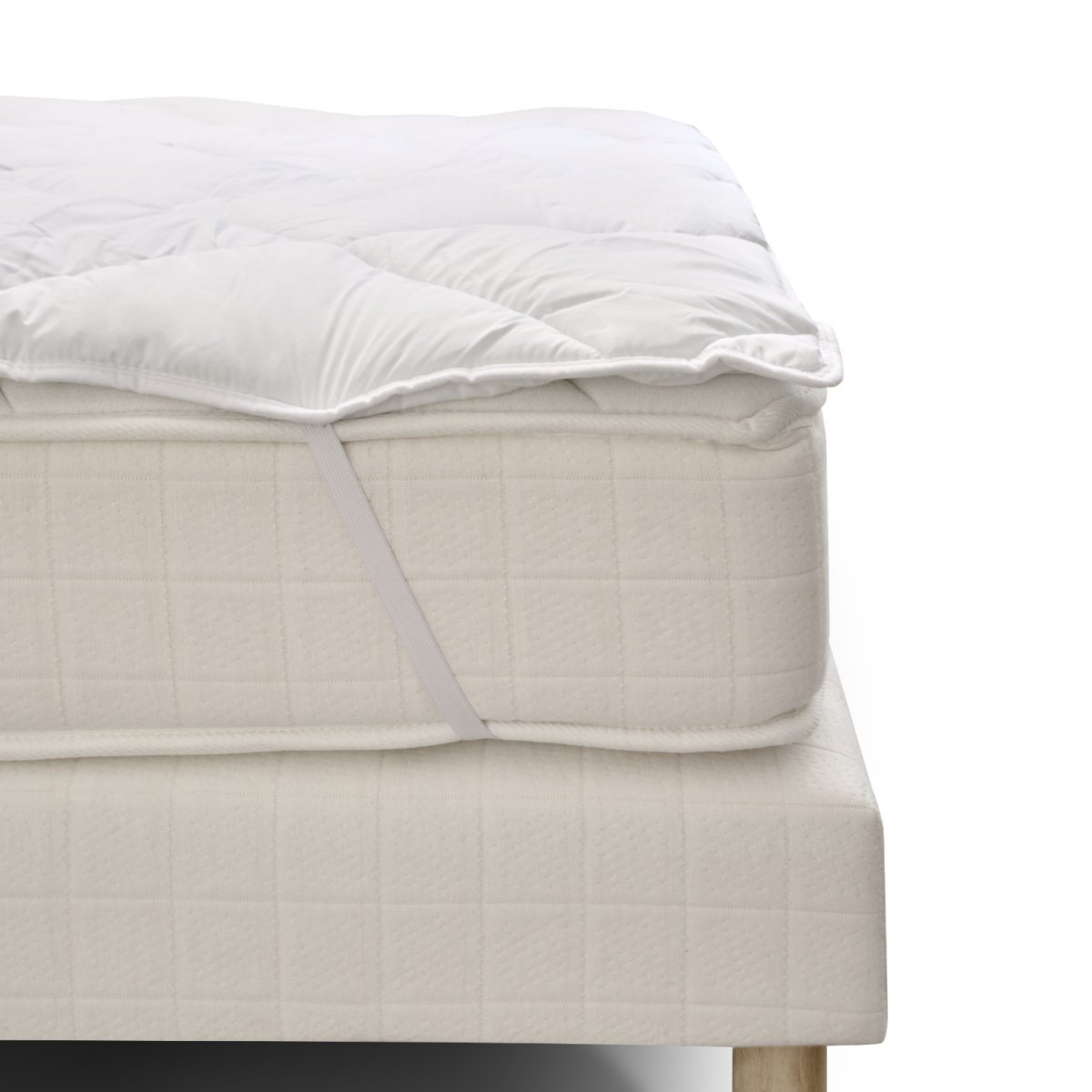 Surmatelas confort respirant LAVABLE à 95°C blanc, BLEU CALIN