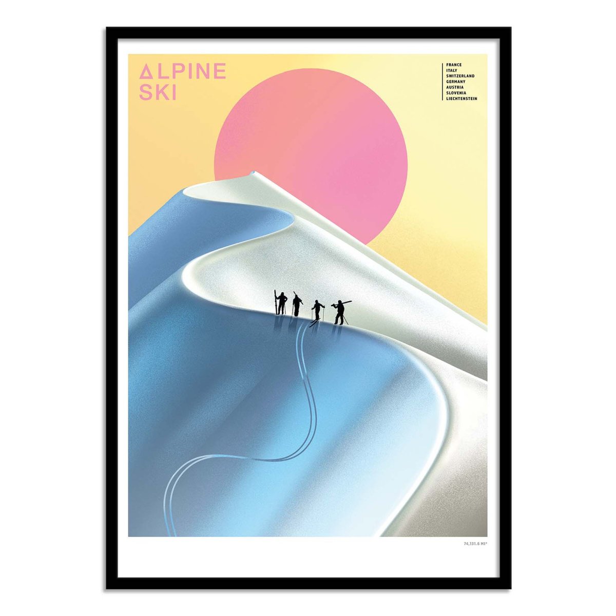 Affiche d'art - Alpine Ski - Mark Harrison couleur unique, WALL EDITIONS