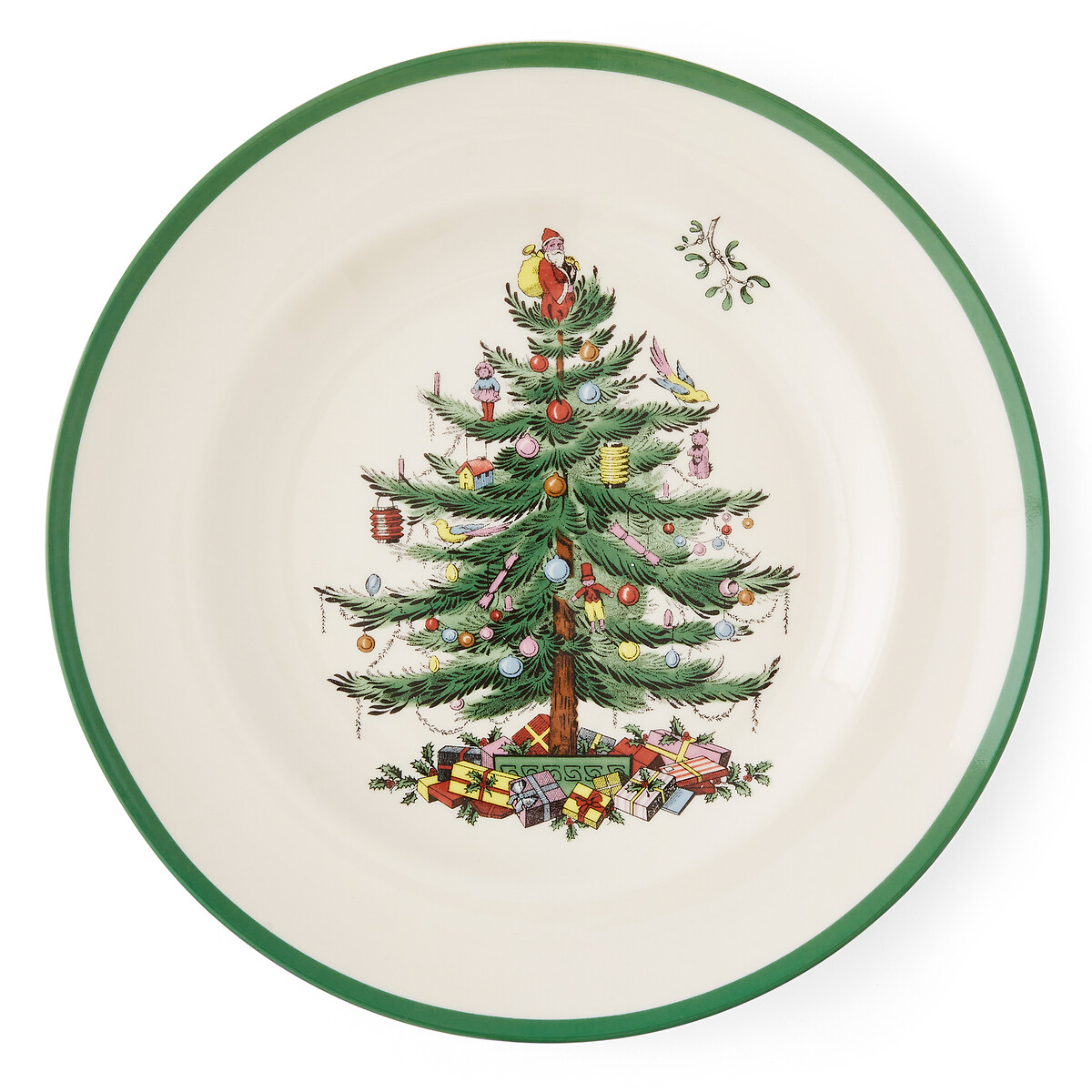 Set of 4 Christmas Tree Dinner Plates white, SPODE