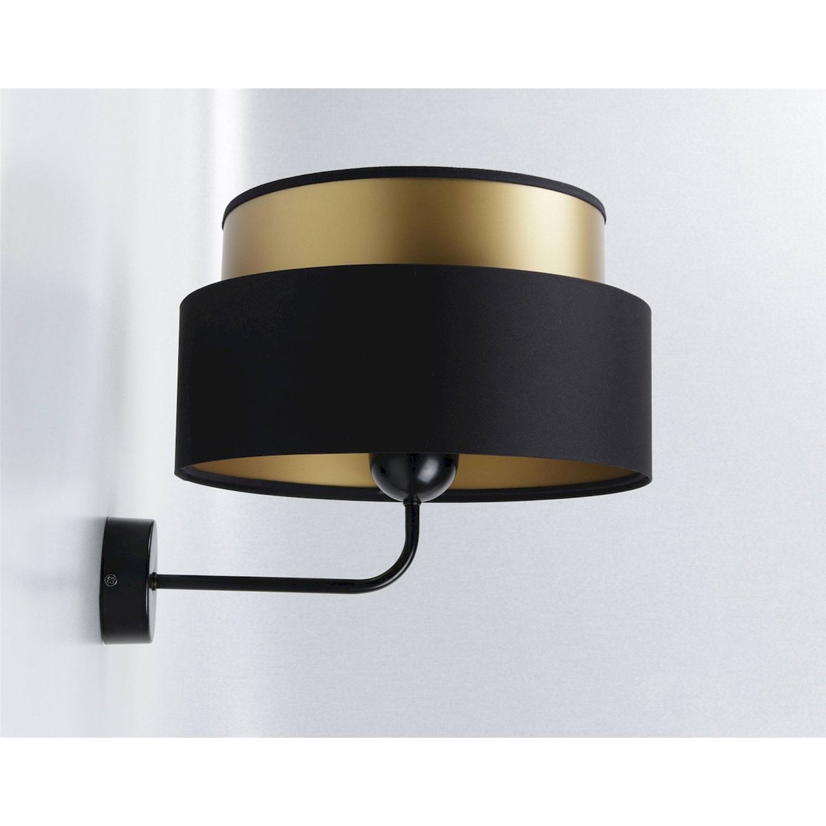 Applique murale ronde, DUO ELLEGANT noir satin avec intérieur doré, BPS KONCEPT
