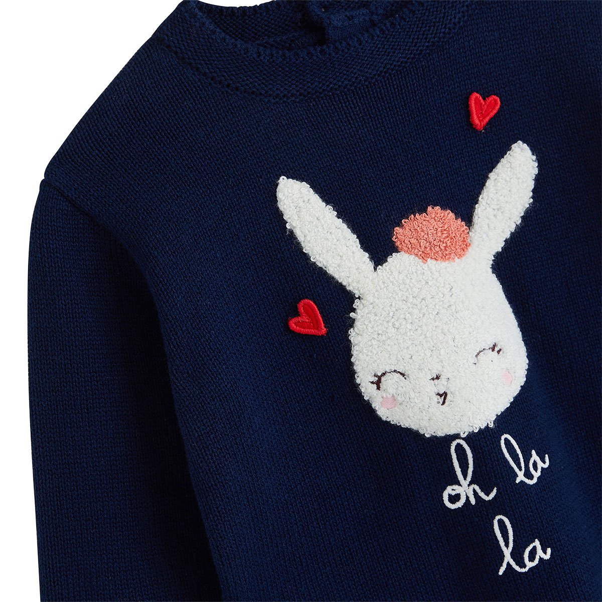 Pull bébé en tricot Aimée bleu, PETIT BEGUIN