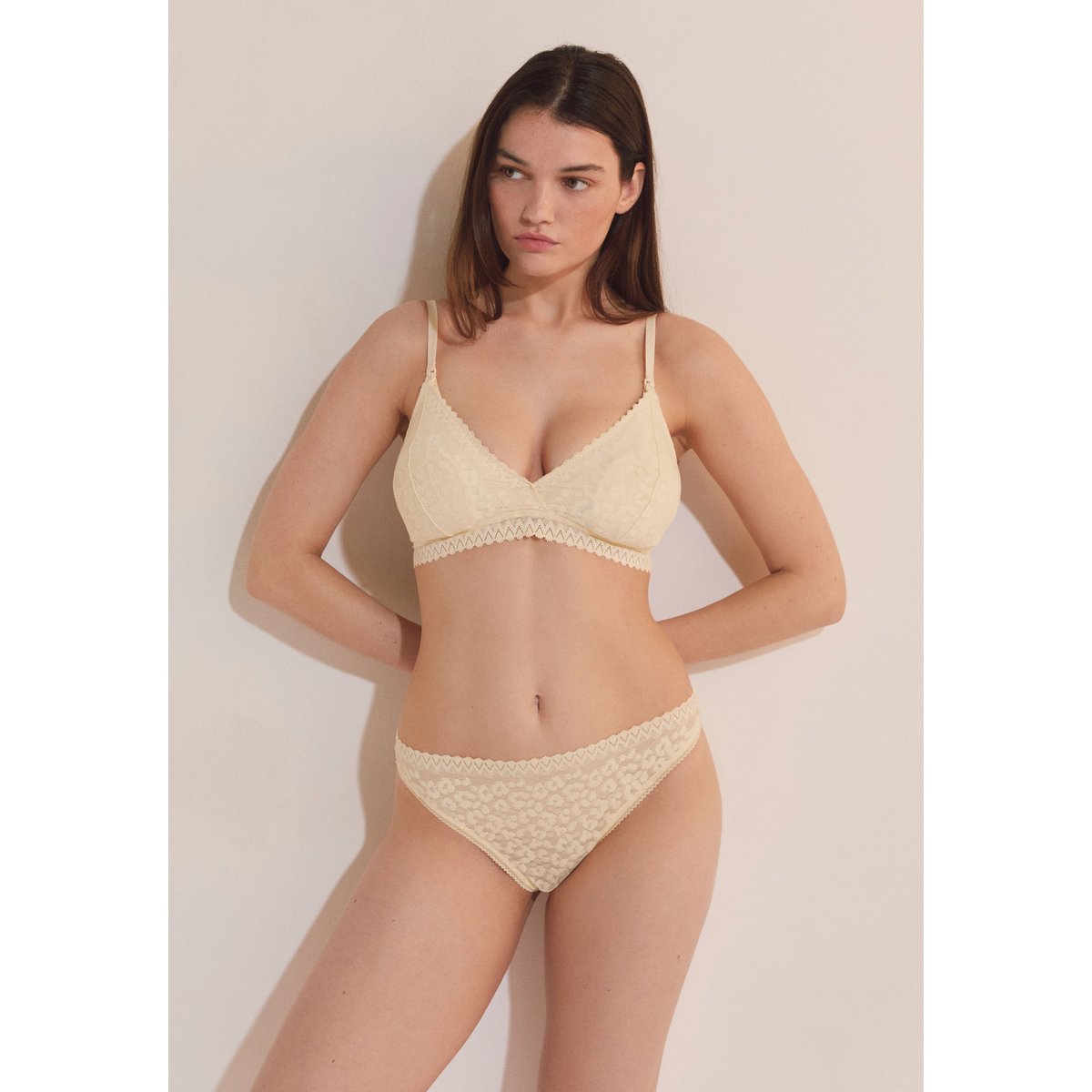 Soutien-gorge N.8 - Le triangle en coton avec clips d'allaitement et coussinets anti fuite MILK vanille, ETAM