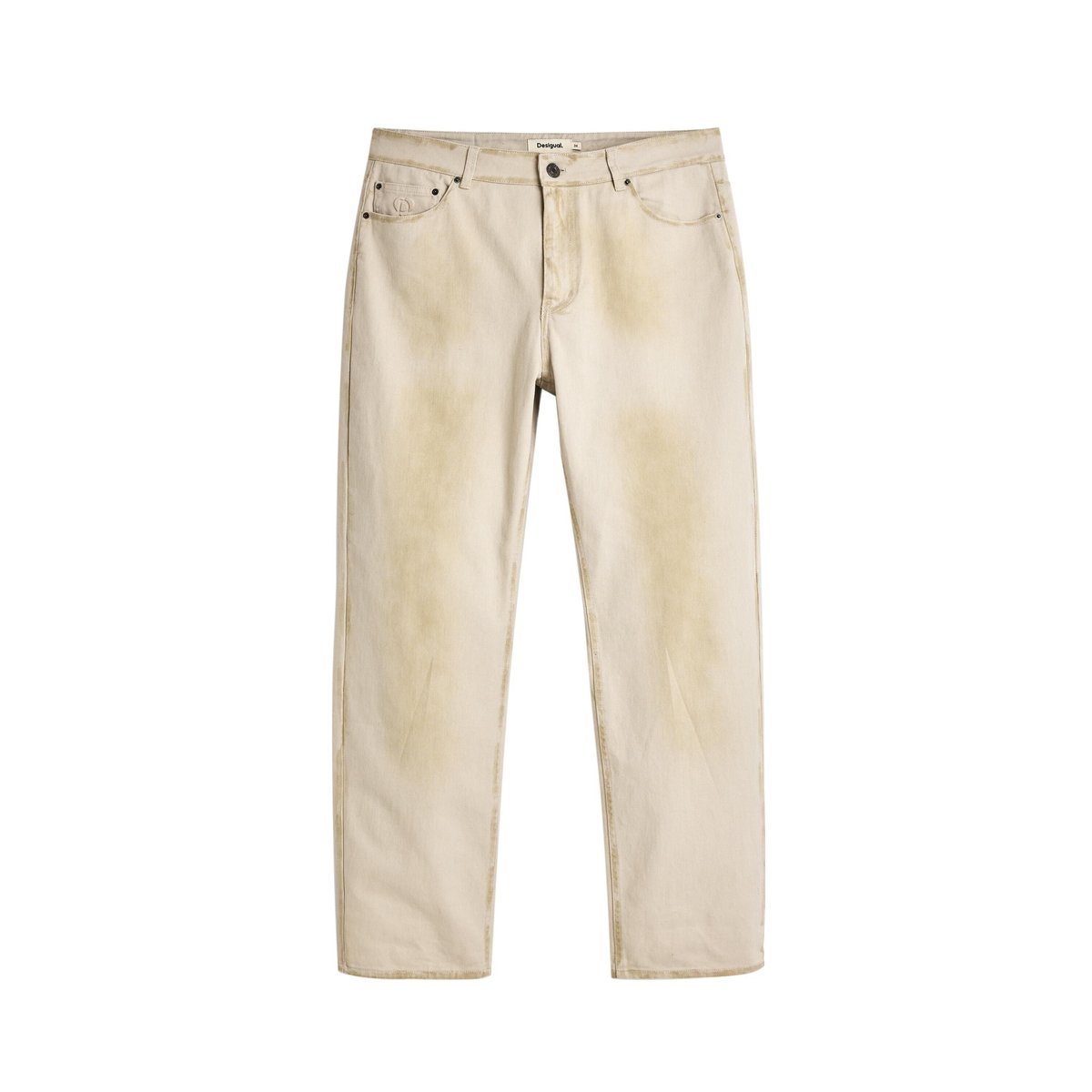 Pantalon long uni beige, DESIGUAL