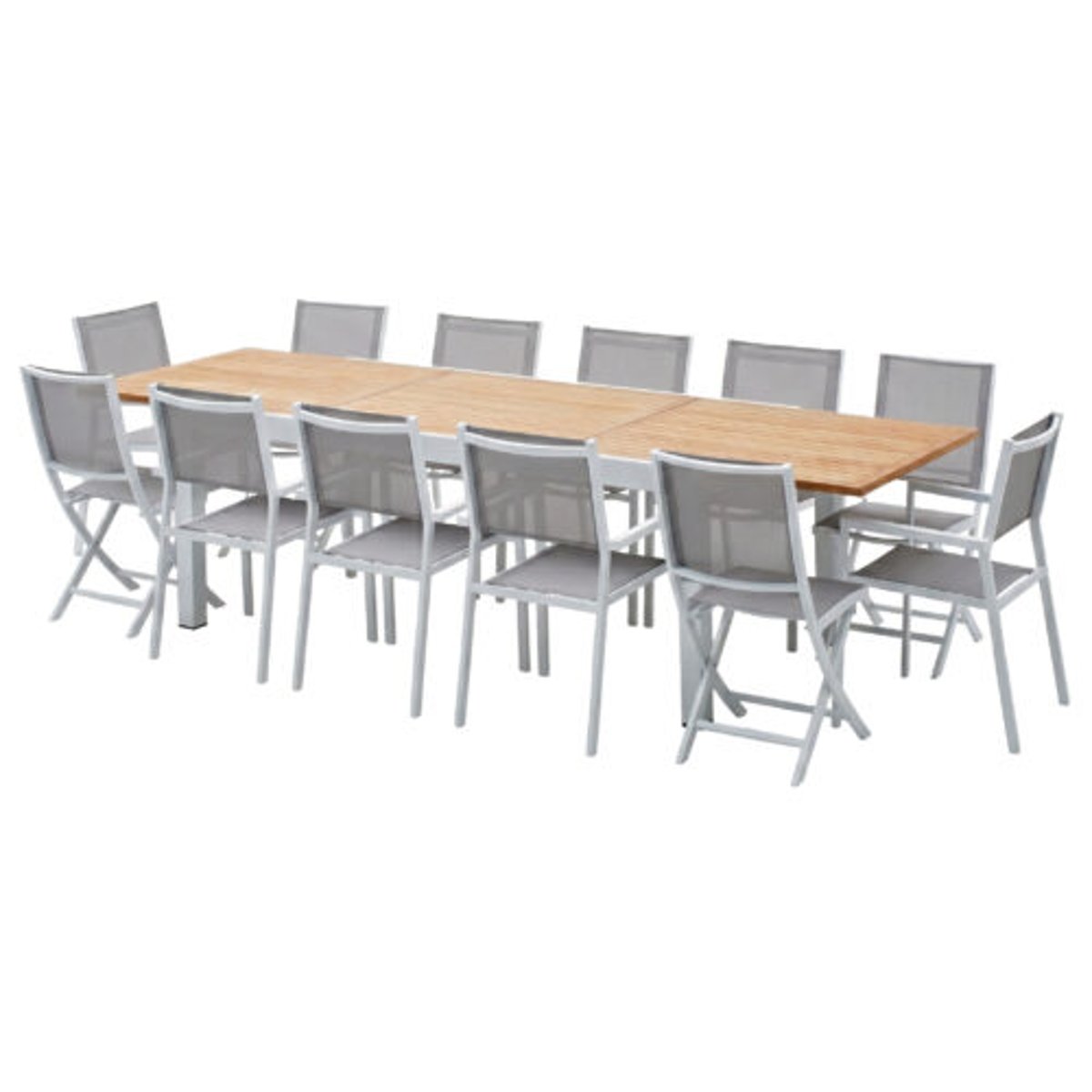 Ensemble en aluminium, 12 sièges BALITECK blanc, WILSA GARDEN