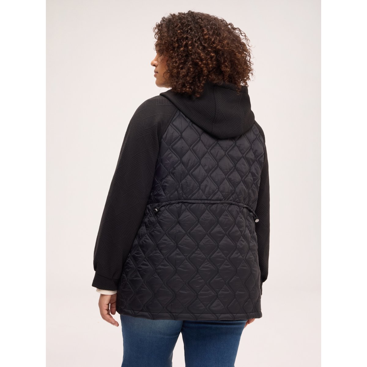 Doudoune à capuche noir, FIORELLA RUBINO