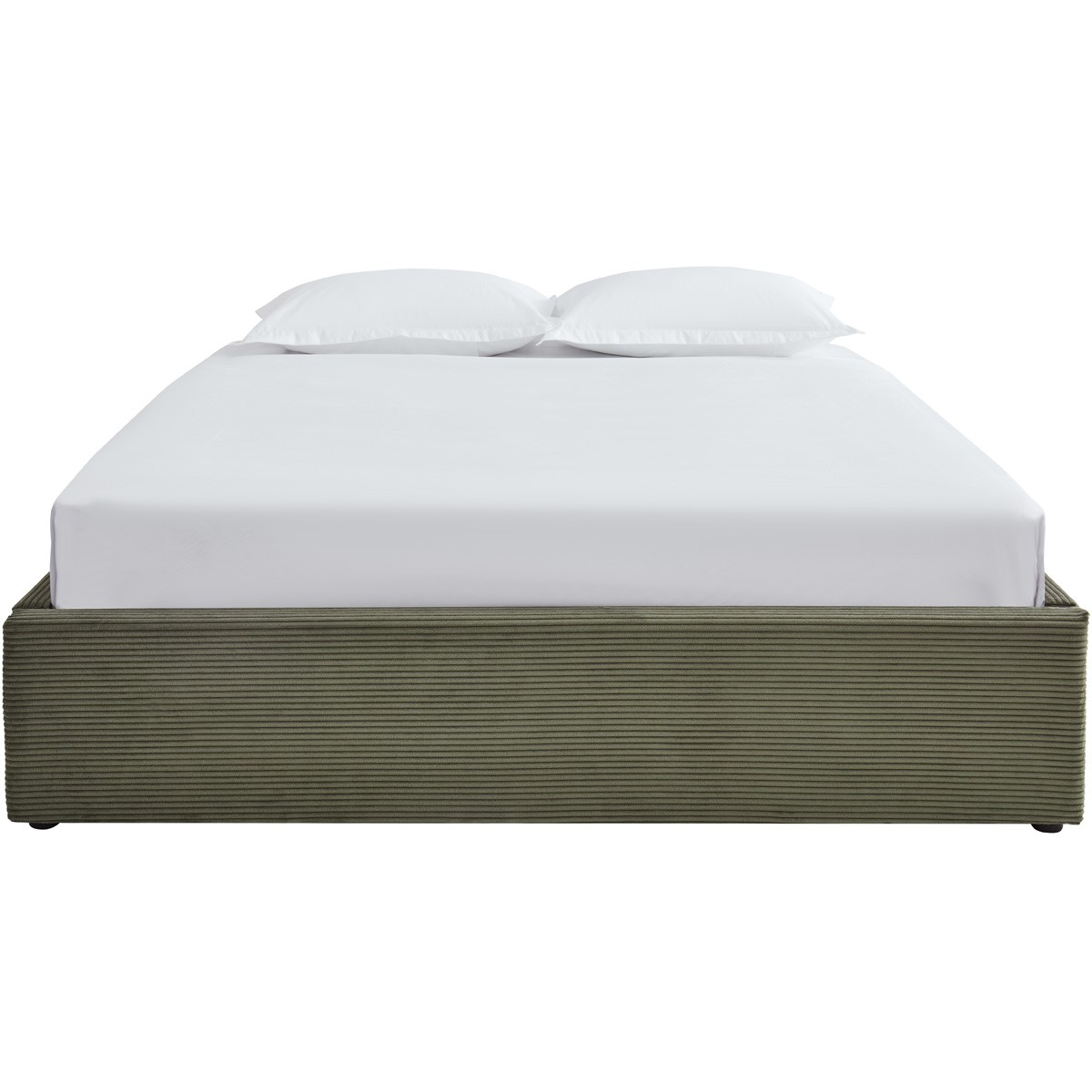 Lit coffre en velours côtelé - HANDY vert, HOMIFAB