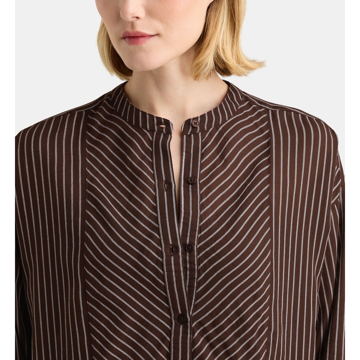 Robe tunique emily ray en coton bio blanc et marron, GALERIES LAFAYETTE