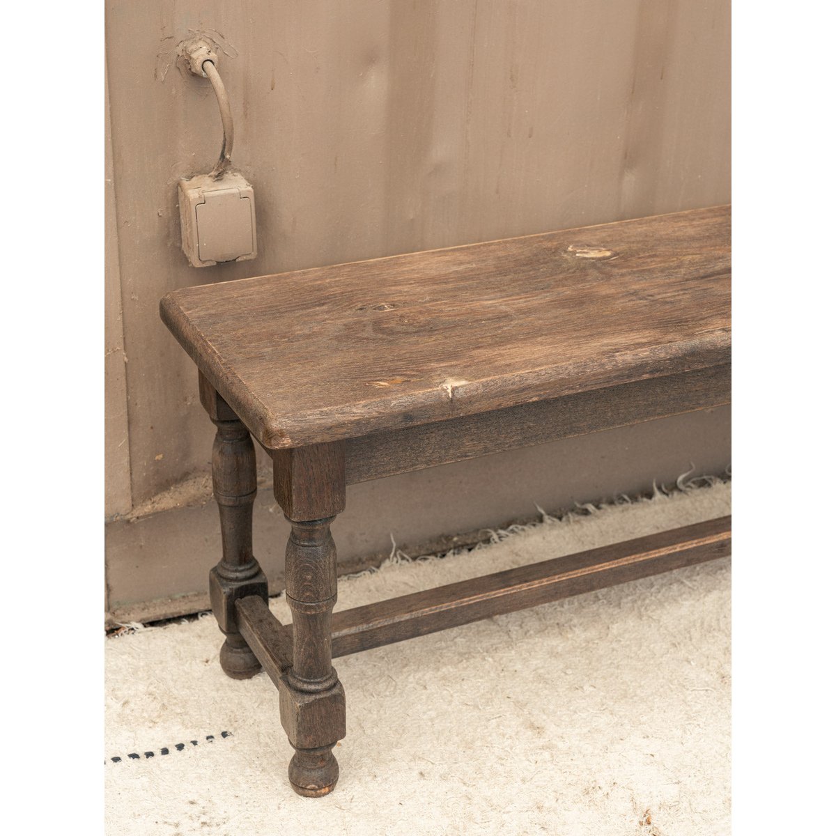 Banc en chêne Antoine N°538 - Bon état bois foncé, DEBONGOUT
