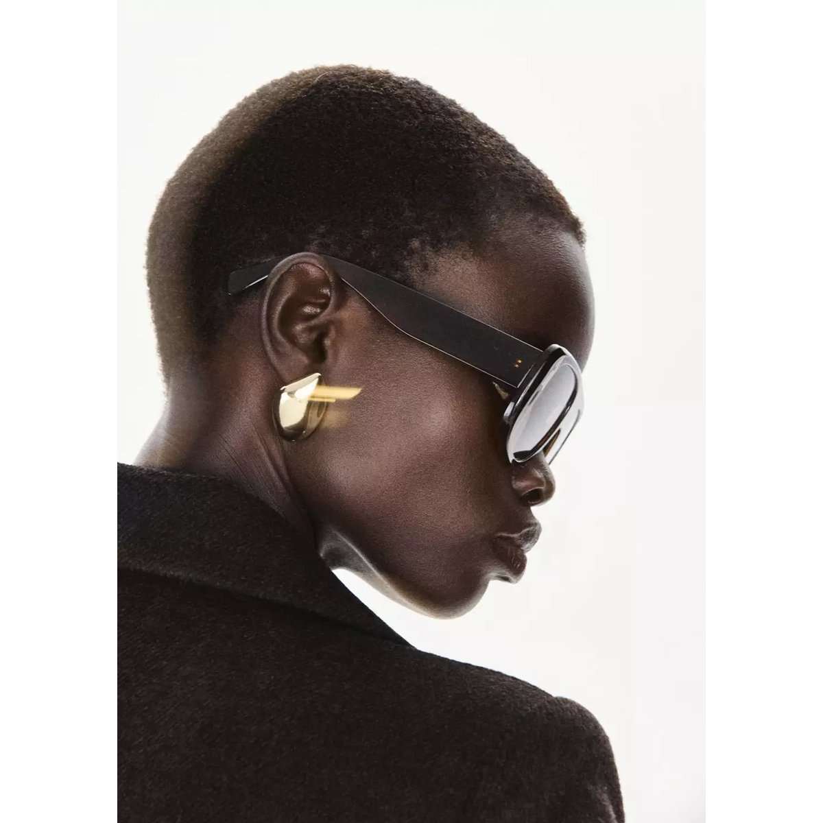 Boucles d'oreilles relief or, MANGO