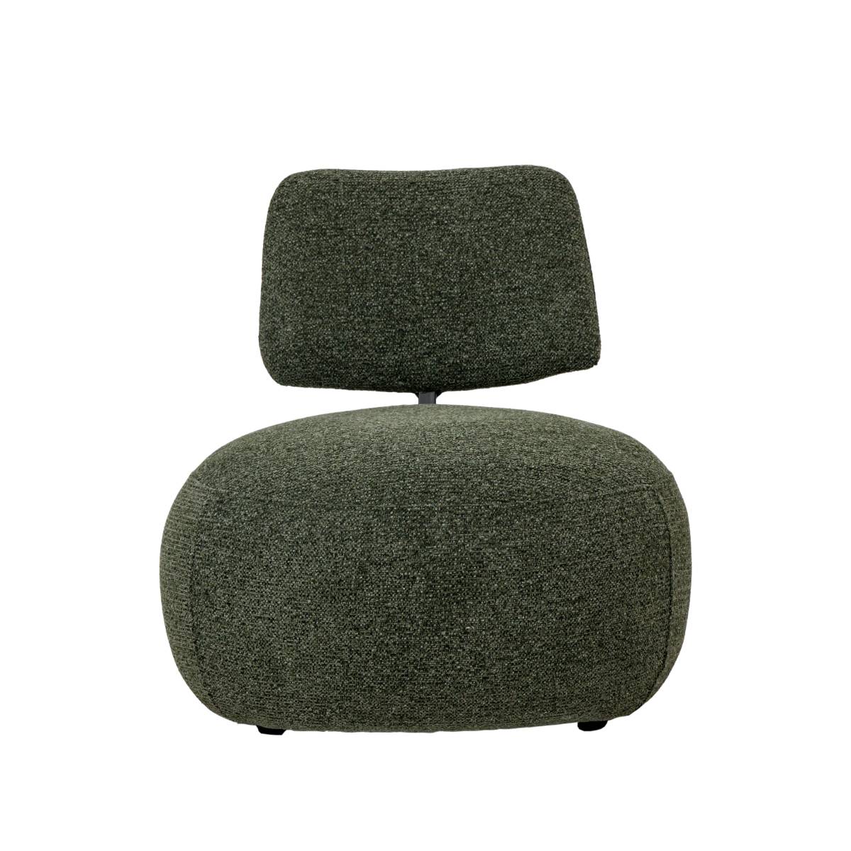 Fauteuil en tissu bouclette TÉRÉSIA vert, MADE IN MEUBLES 