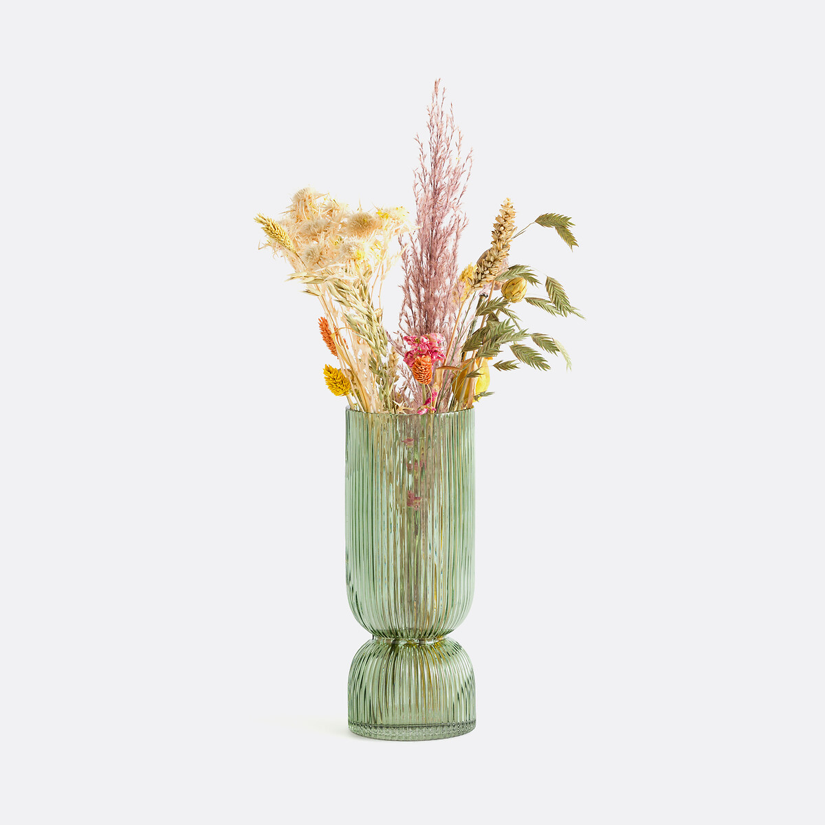 Valira H26cm Textured Glass Vase green, LA REDOUTE INTERIEURS