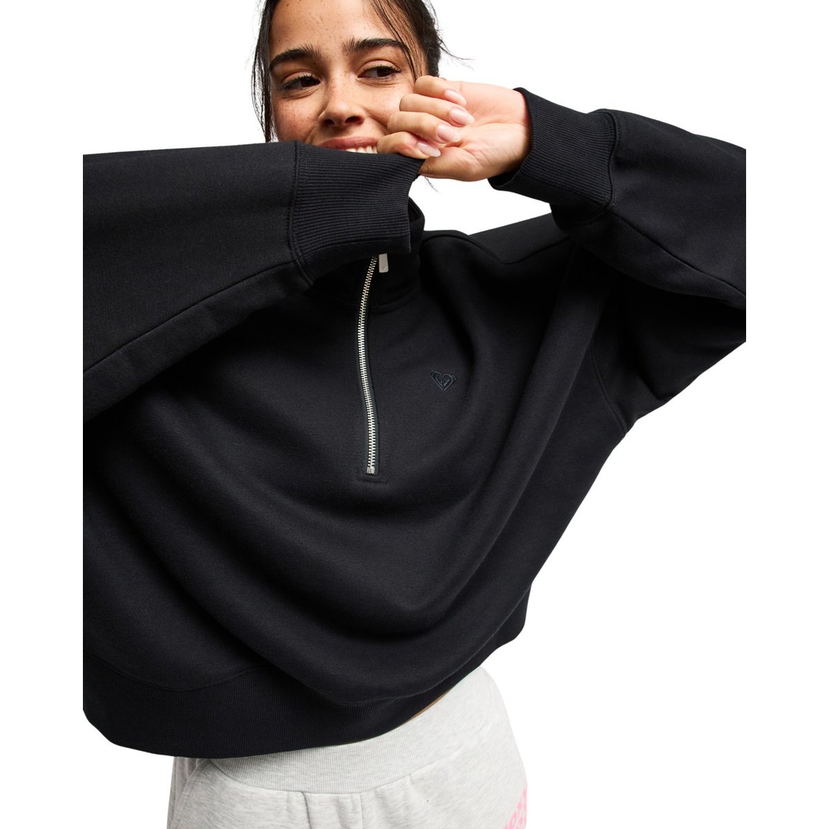 Sweat col montant EVERFREE. noir anthracite, ROXY
