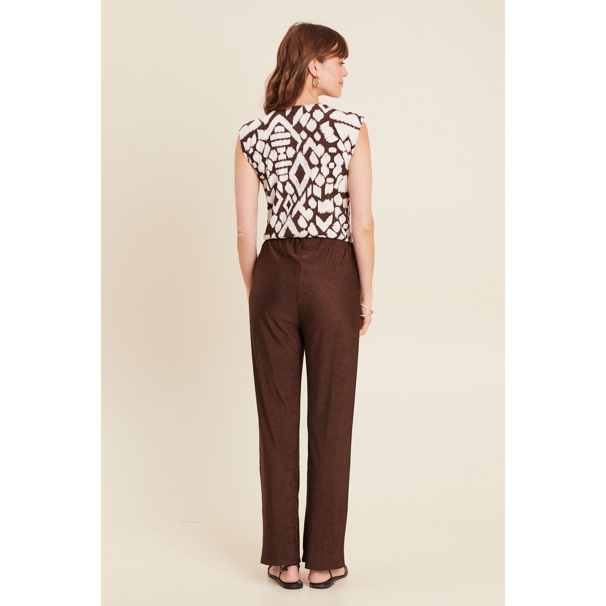Combinaison pantalon fluide femme marron, BREAL