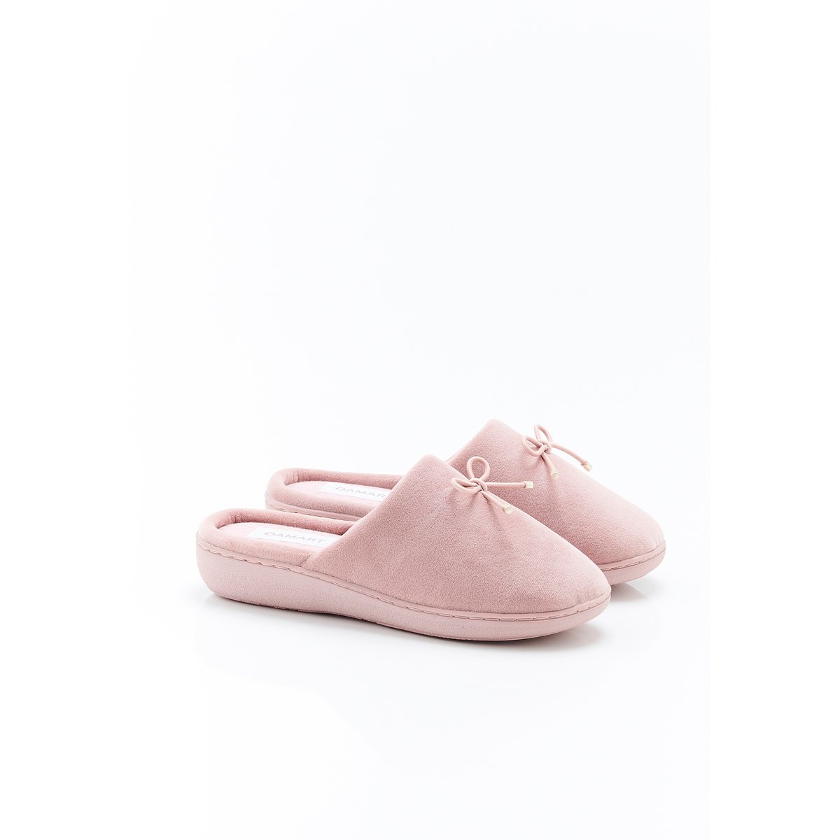 Mules emboîtantes en velours vieux rose, DAMART