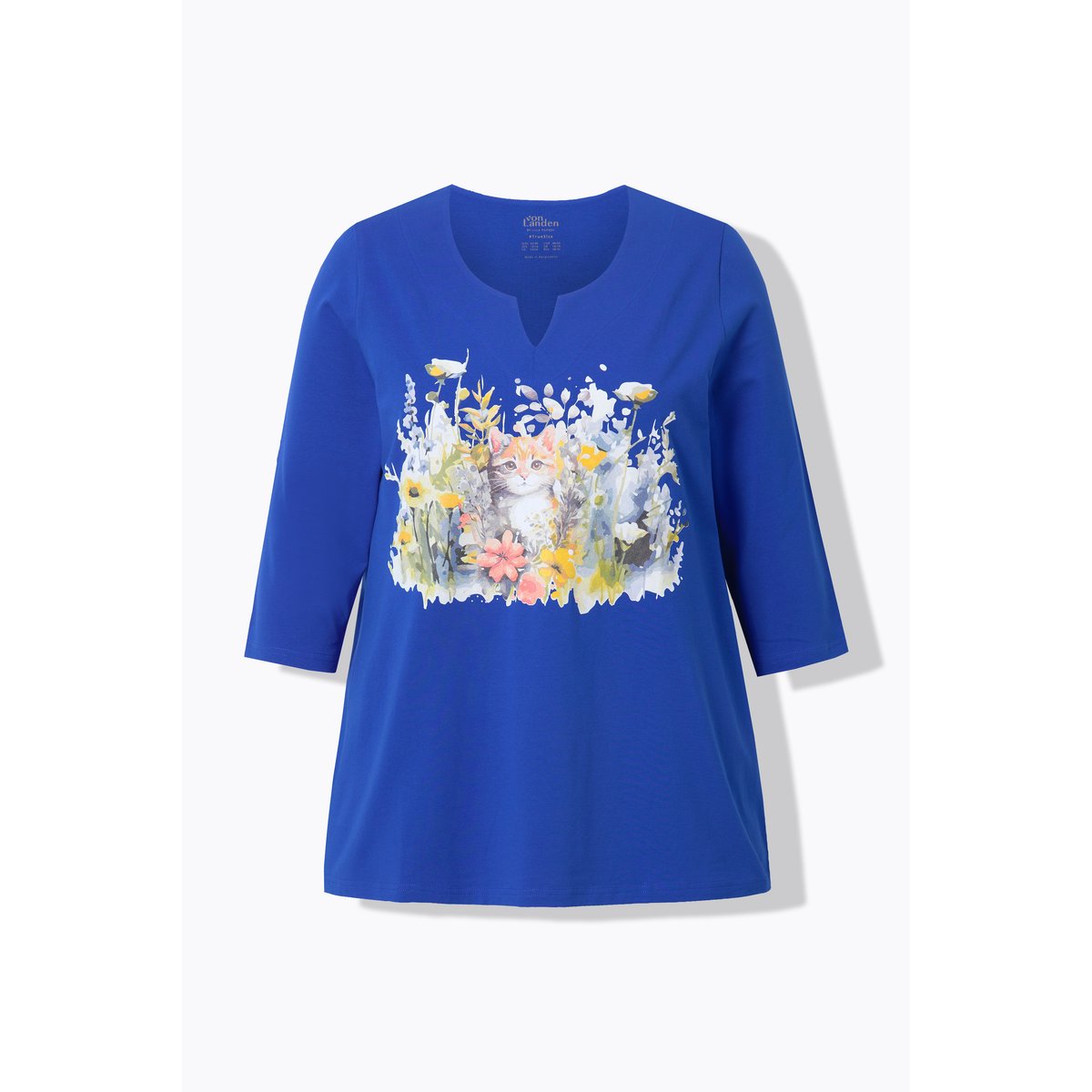 T-shirt à fleurs bleu roi, ULLA POPKEN