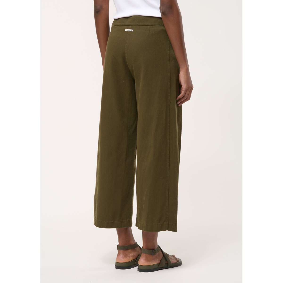 Pantalon large en coton taille haute militaire, HUMILITY