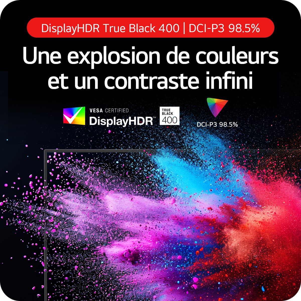 Ecran PC Gamer UltraGear 32GS95UV 32" 4K 240Hz OLED HDR True Black 400 HDMI 2.1 AMD FreeSync & G-Sync couleur unique, LG