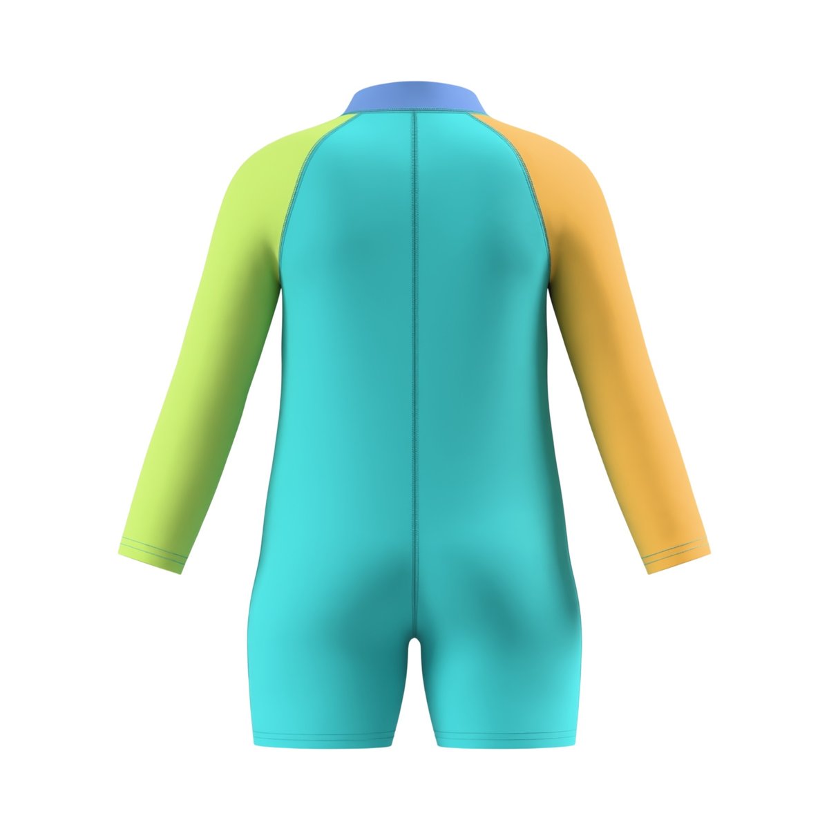 Maillot de bain 1 pièce manches longues col montant motif/style blocs de couleurs multicolore, SPEEDO