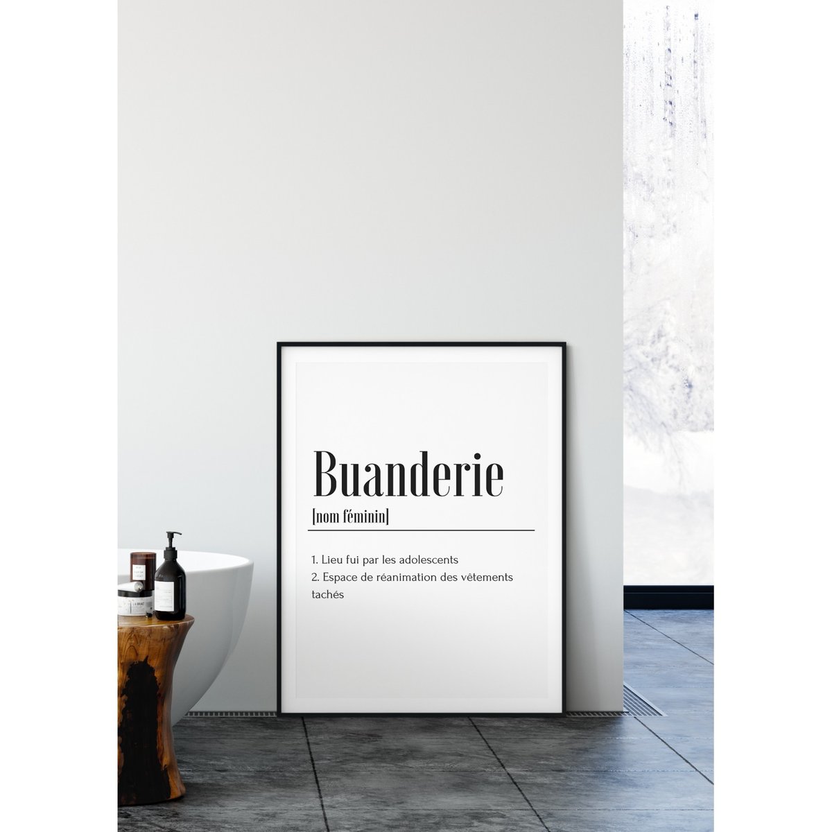 Affiche définition Buanderie blanc, L'AFFICHERIE