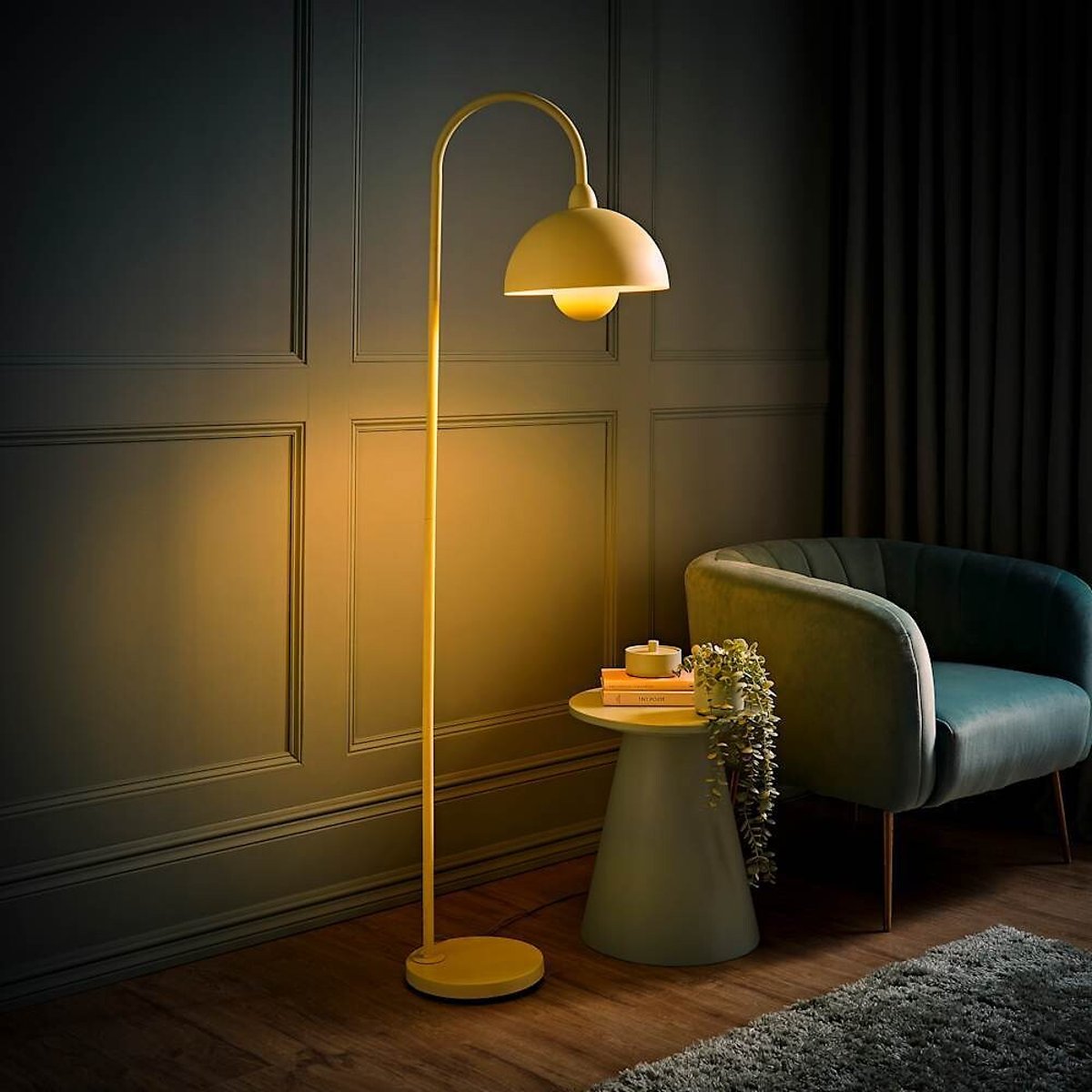 Tiffany Arched Dome Metal Floor Lamp yellow, SO'HOME