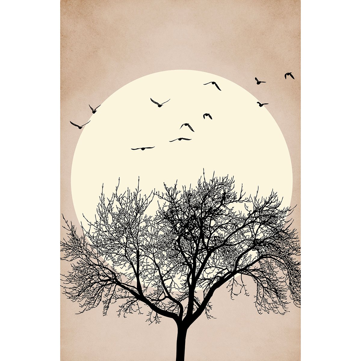 Tableau dessin Arbre scintillant tableau alu dibond, HEXOA