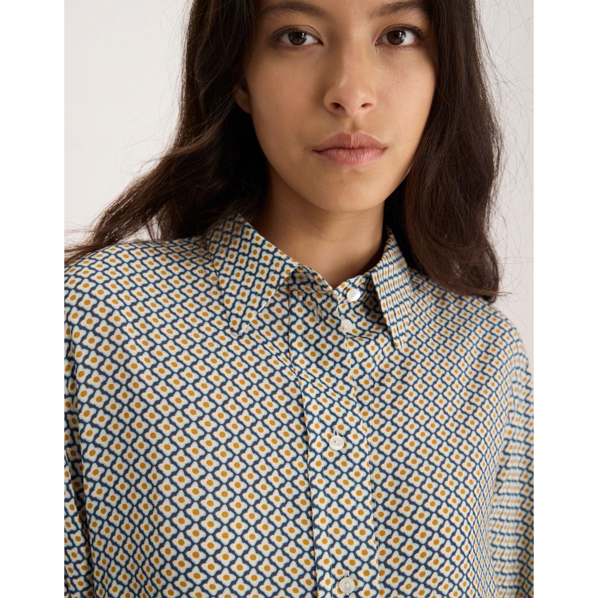 Chemise Maureena en viscose bleu, INES DE LA FRESSANGE PARIS